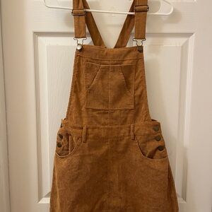 Brown Corduroy Jumper Minidress